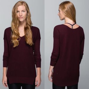 Lululemon The Sweater Life Heathered Bordeaux Drama 4